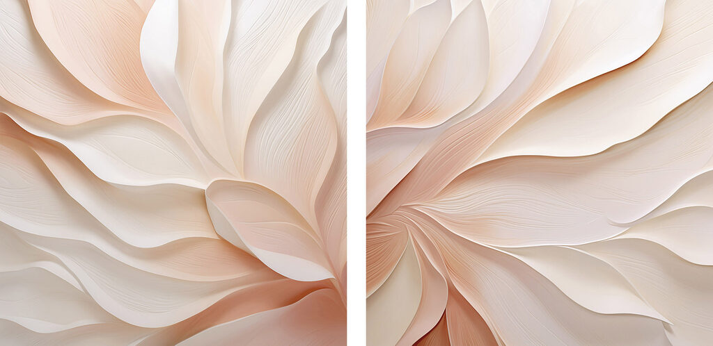 Flores em leque — design completo