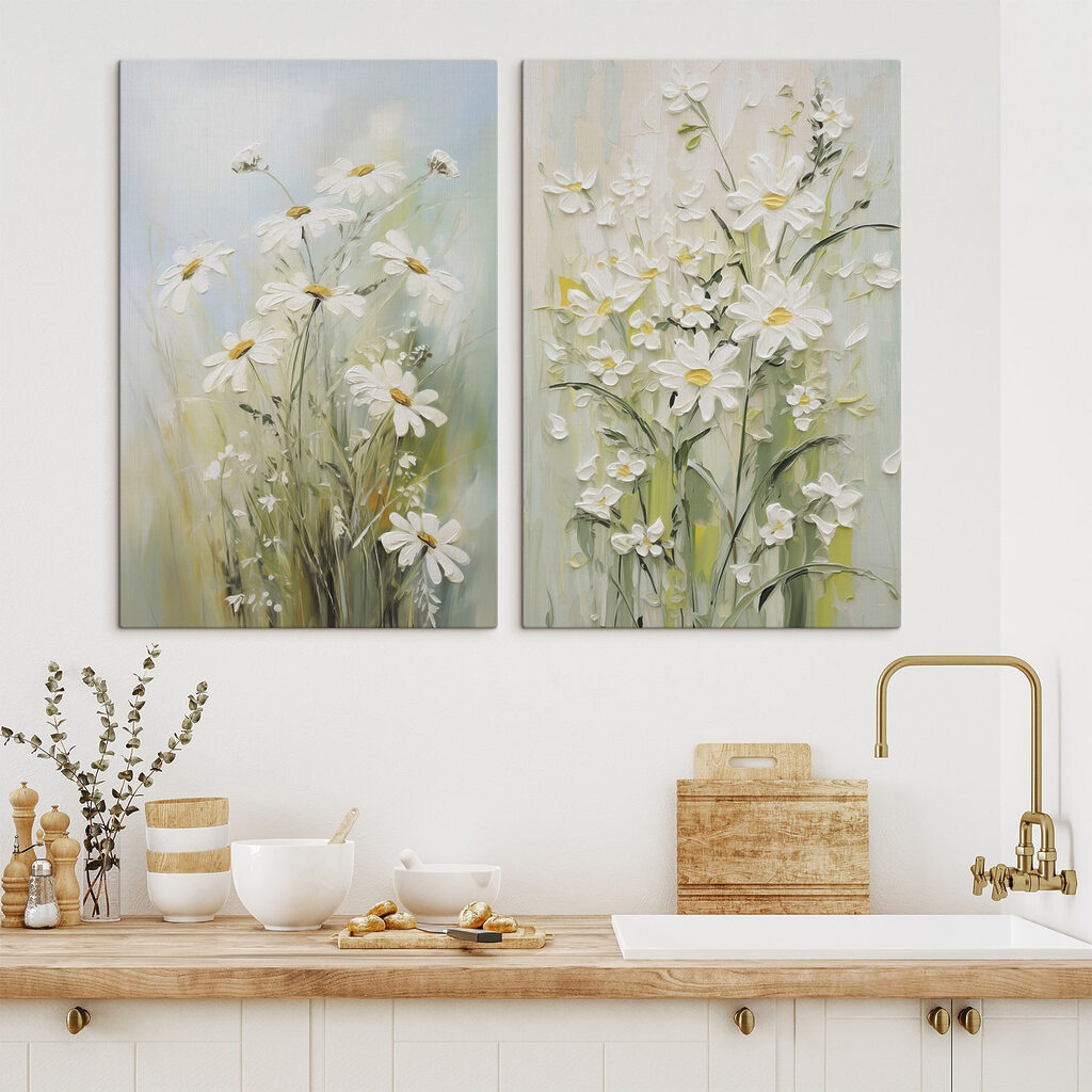 Flores silvestres em hastes num interior