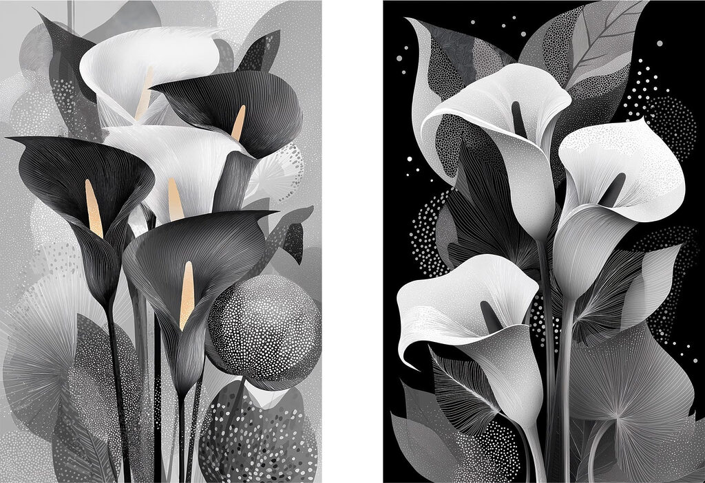 Hastes sobre fundos contrastantes — design completo