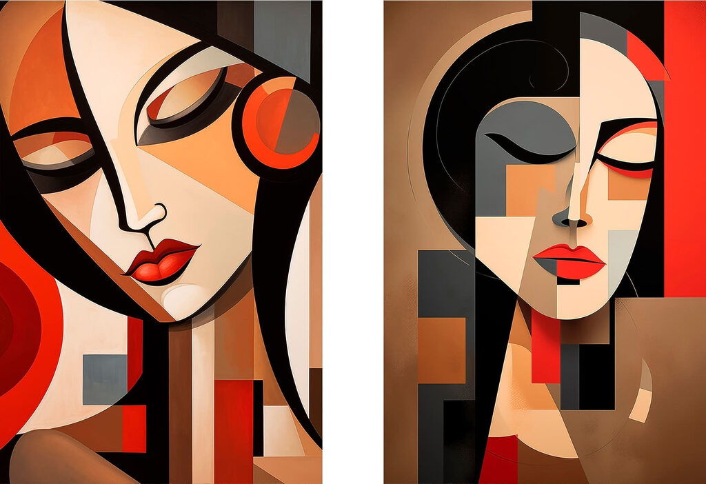Duas mulheres coloridas — design completo