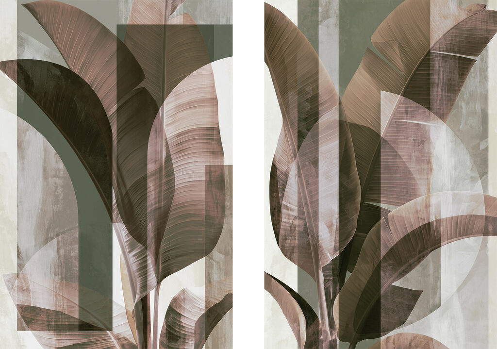Folhas em camadas curvas — design completo