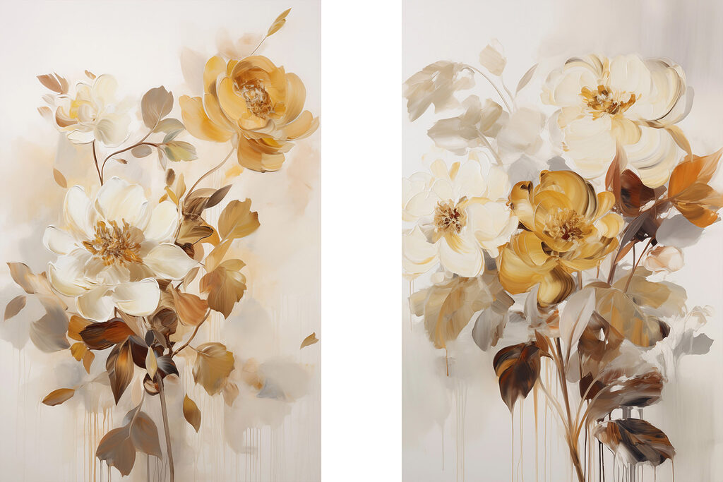 Flores sobre fundo branco — design completo