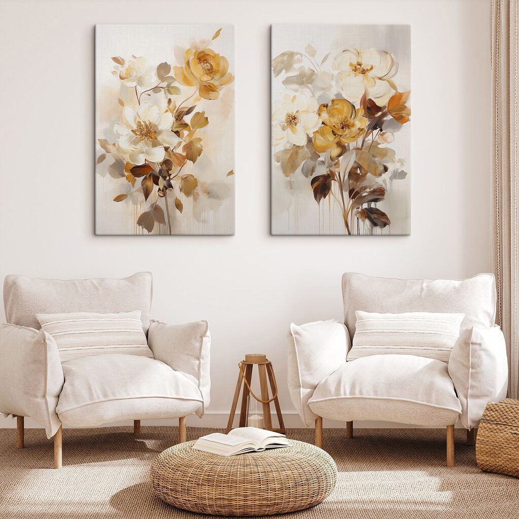 Flores sobre fundo branco — interior 2