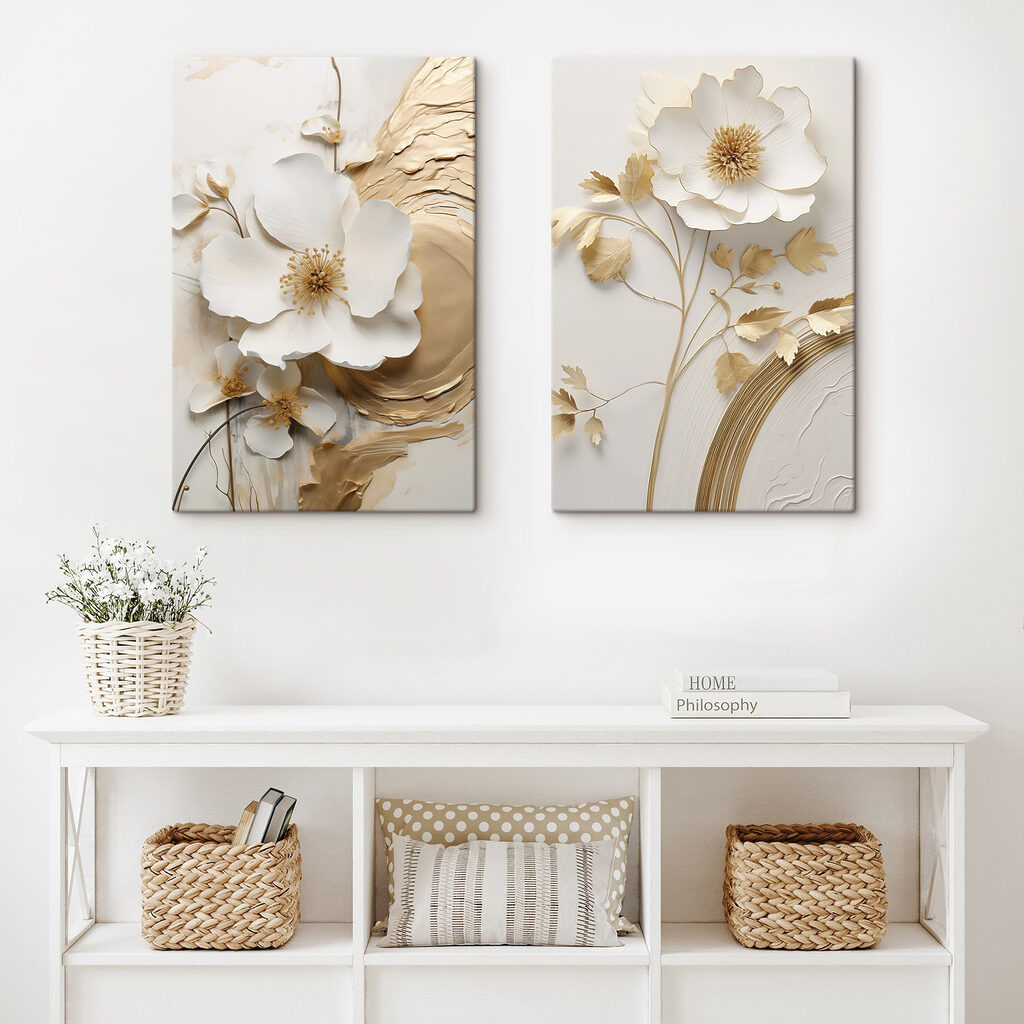 Flores brancas, linhas curvas — interior 2