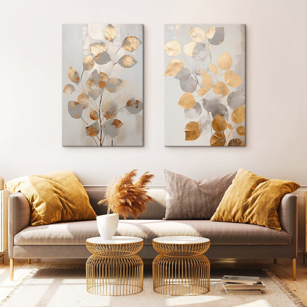 Folhas com brilho quente — interior 1