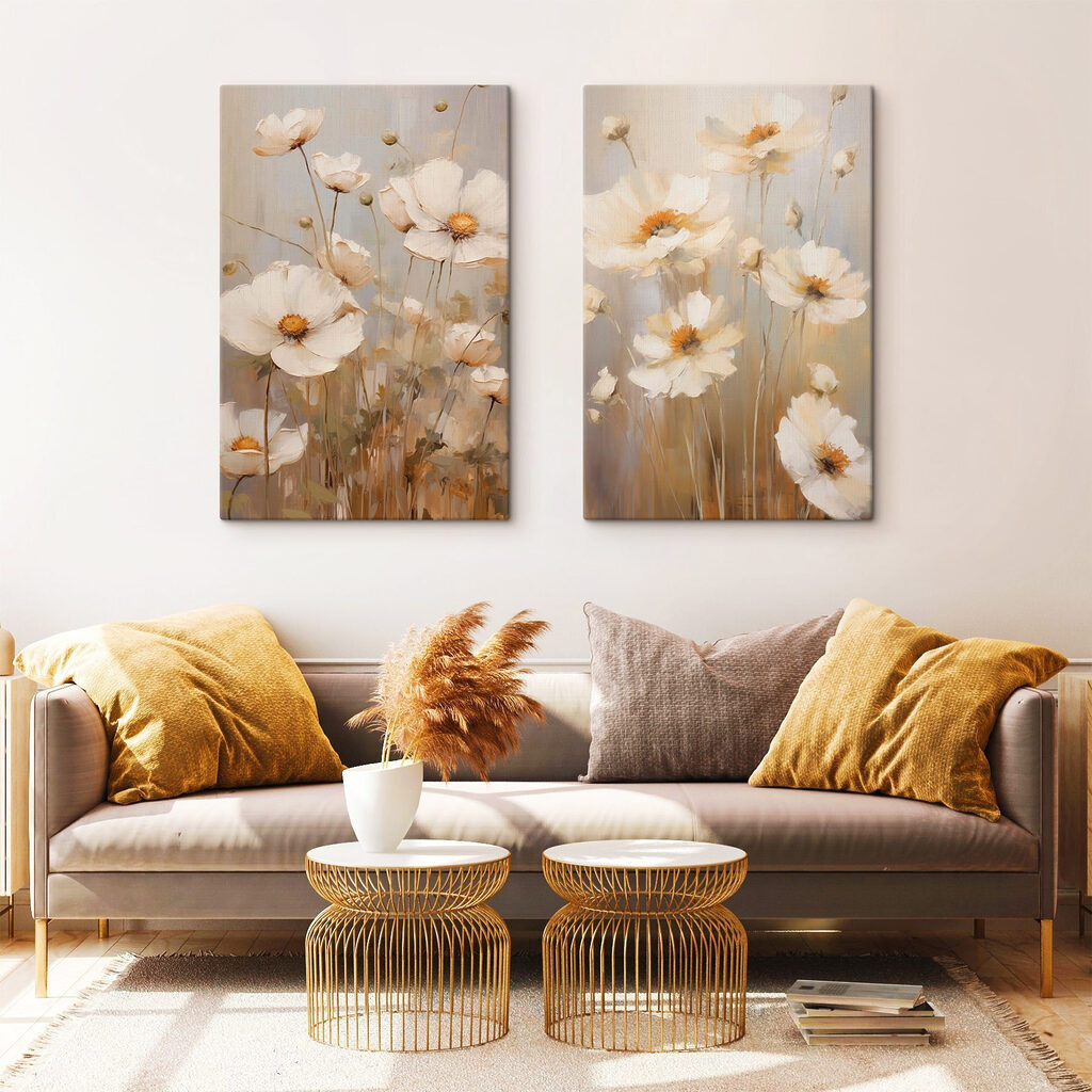 Flores brancas sobre erva — interior 1