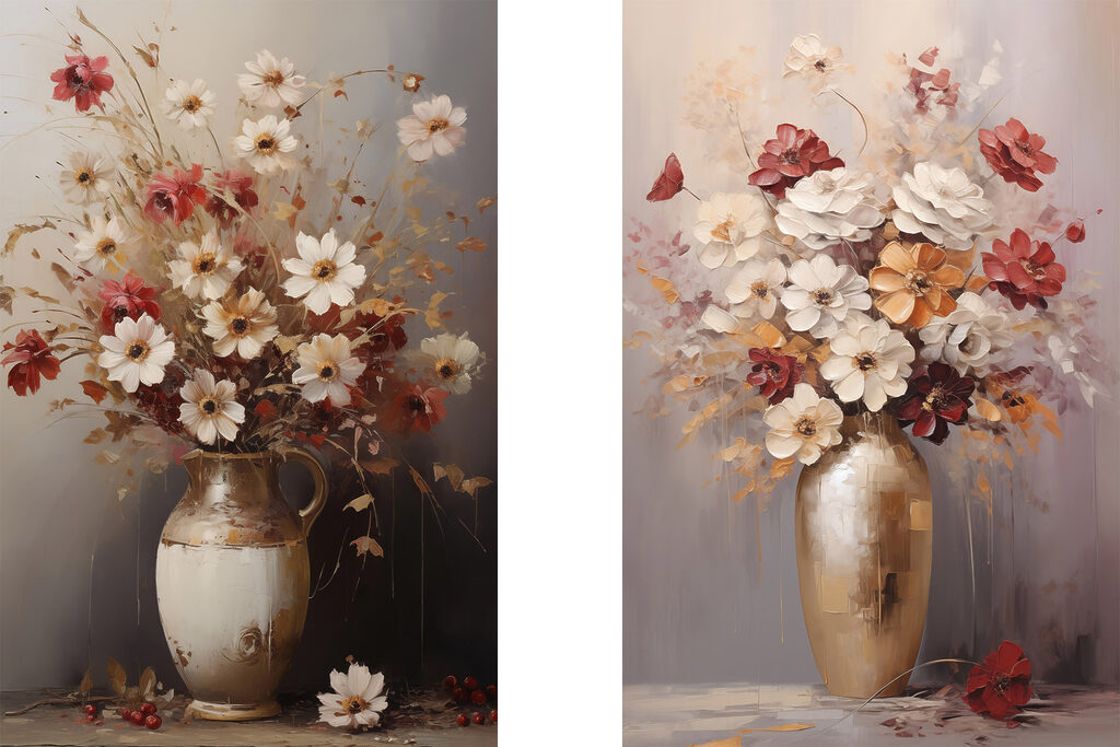 Vasos com flores silvestres — design completo