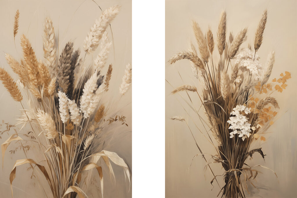 Trigo e flores — design completo