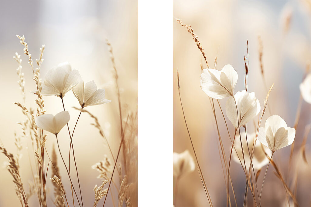 Flores à luz suave — design completo
