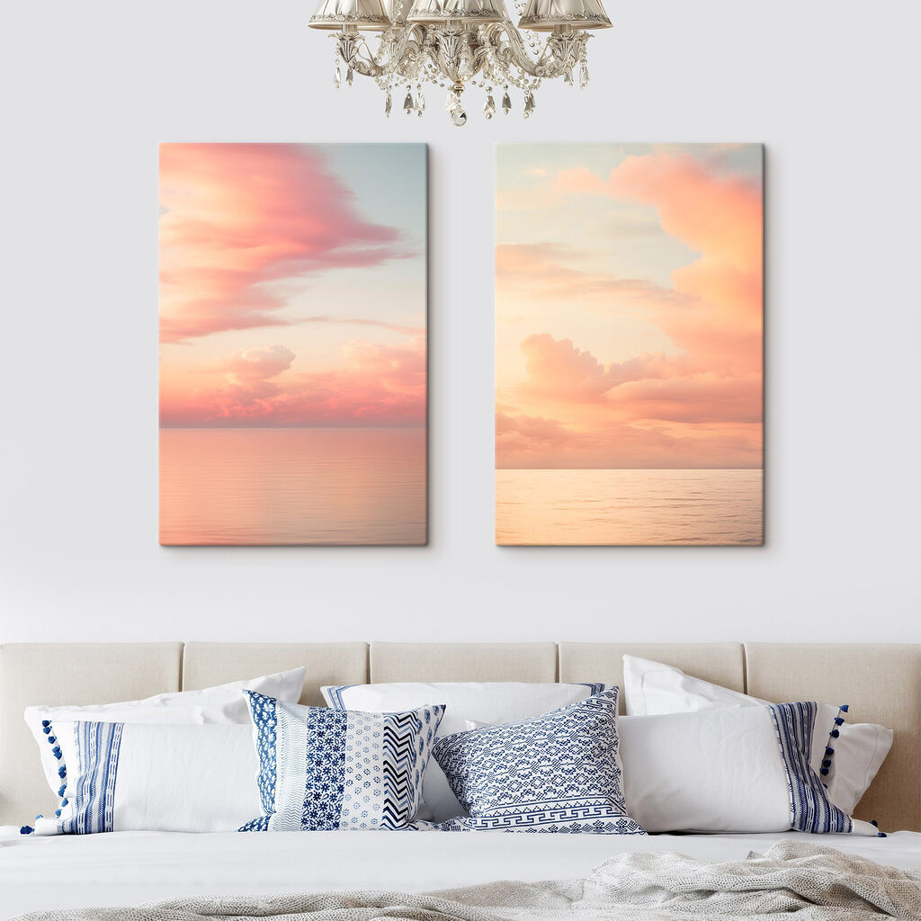 Nuvens rosa sobre água — interior 2