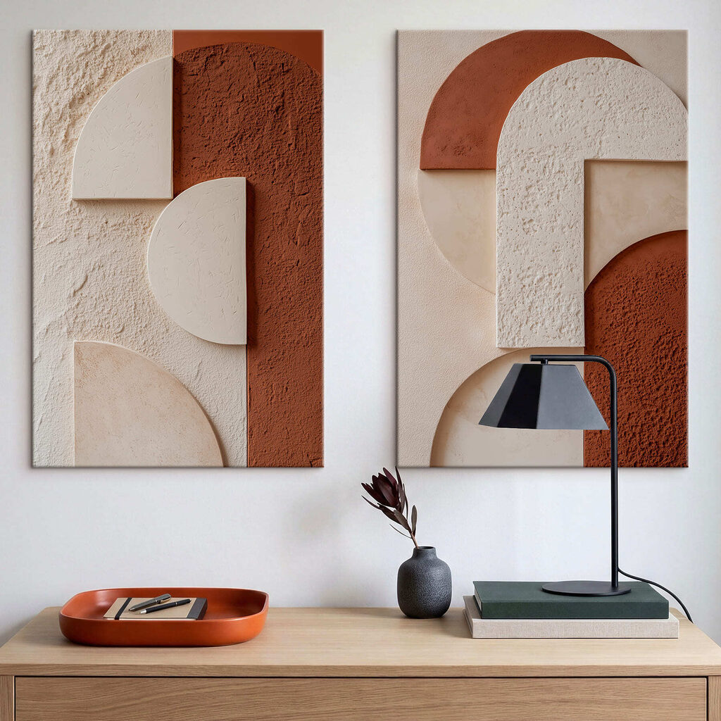 Arcos em terracota num interior