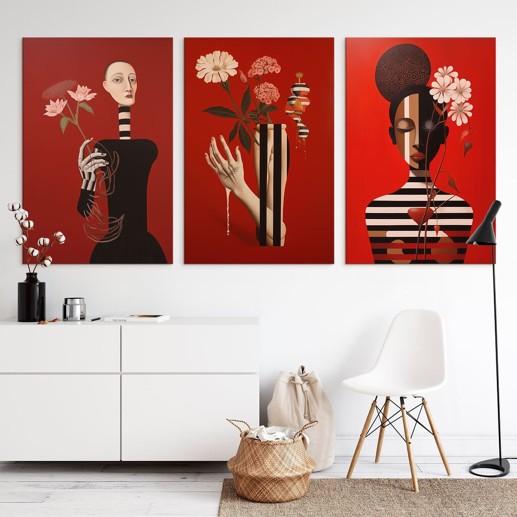 Figuras riscadas e flores — interior 2