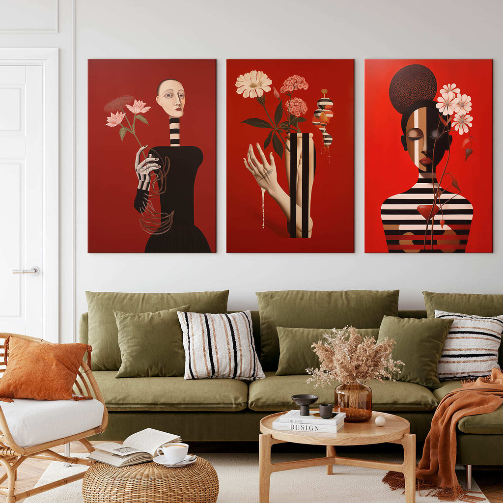Figuras riscadas e flores — interior 3