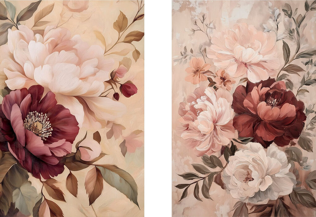 Flores cheias em rosa — design completo