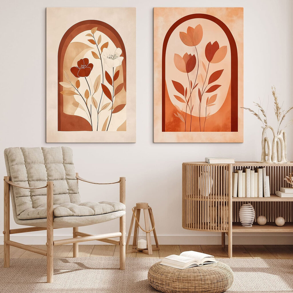 Pinturas florais e folhas — interior 1