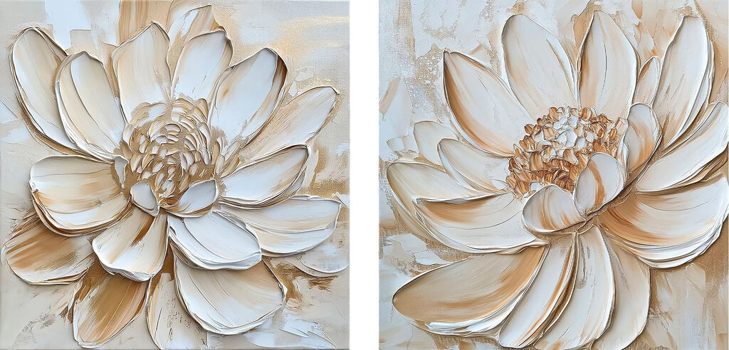 Flor de contornos dourados — design completo