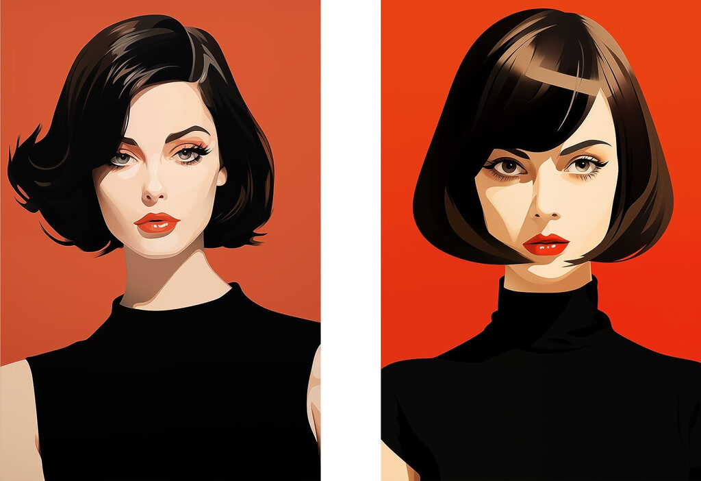 Retratos em vermelho — design completo
