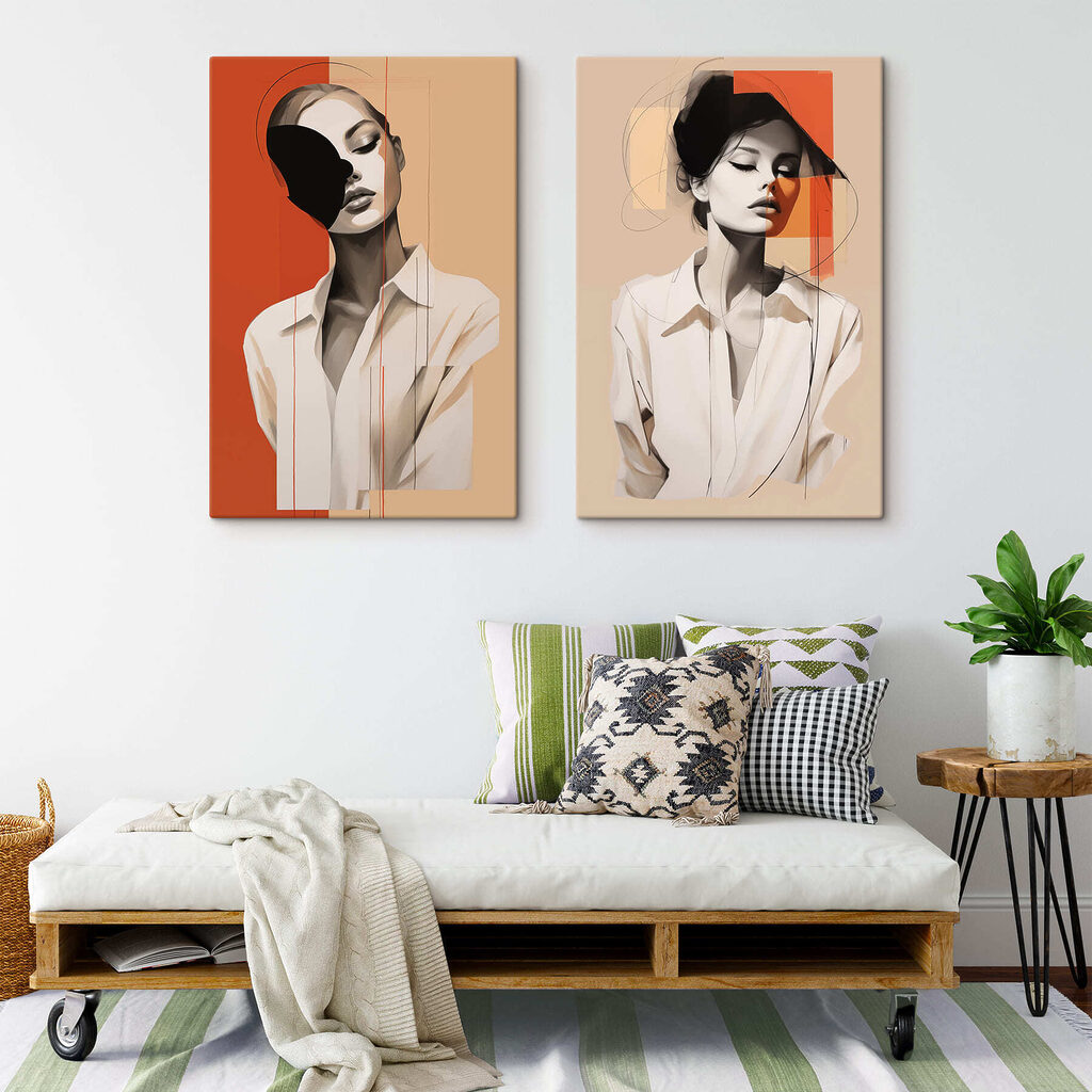 Olhos fechados, blusa branca — interior 1