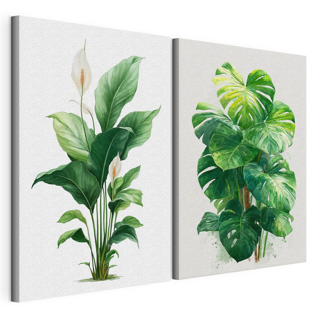 Plantas verdes em aguarela — vista do produto