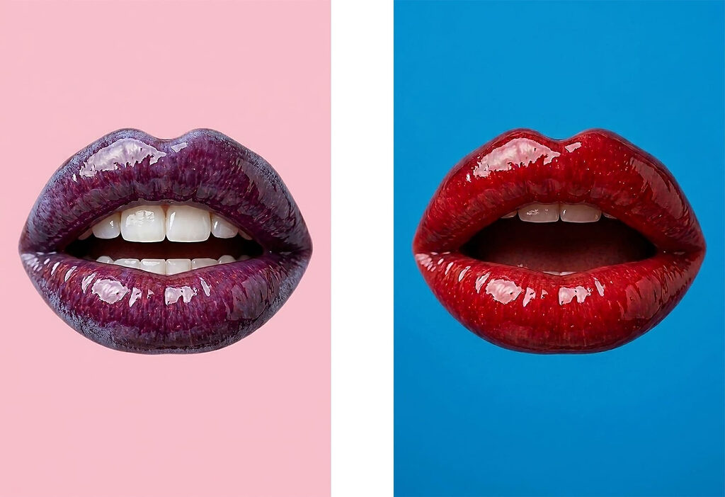 Lábios em cores vivas — design completo