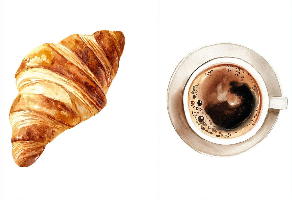 Croissant e café — design completo