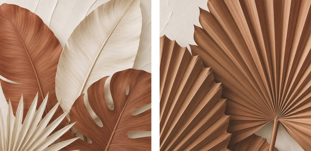 Folhas em tons terracota — design completo
