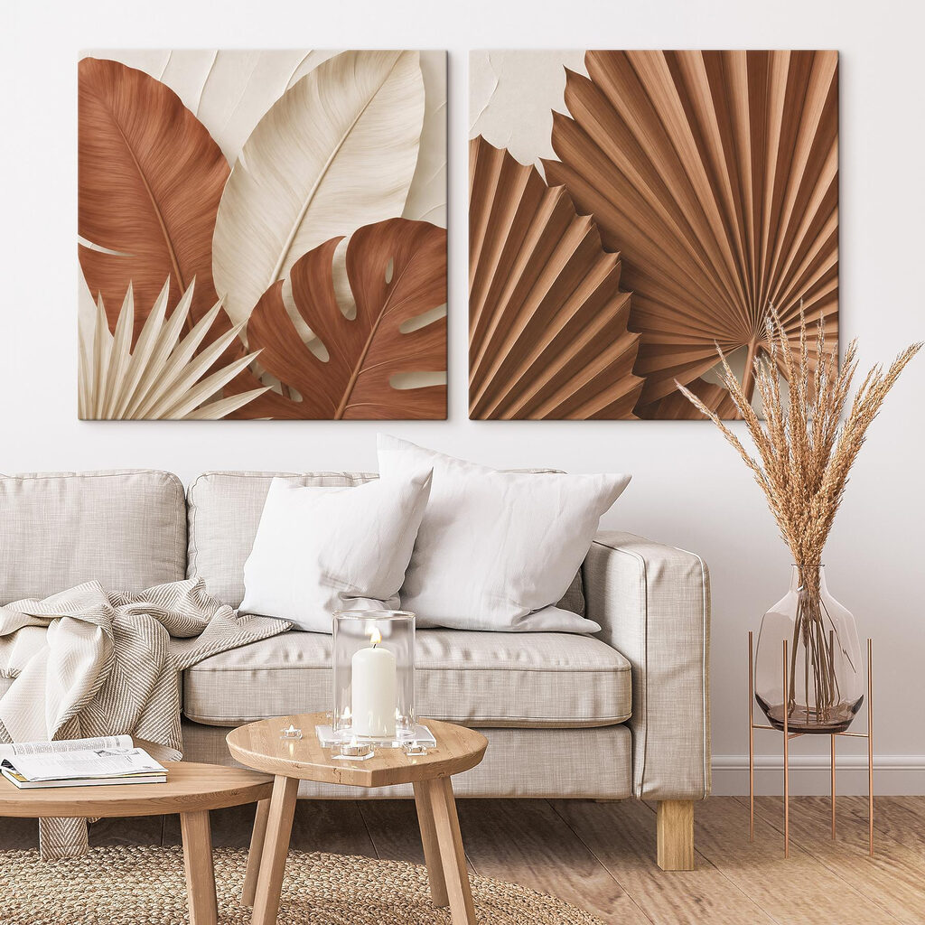 Folhas em tons terracota — interior 1