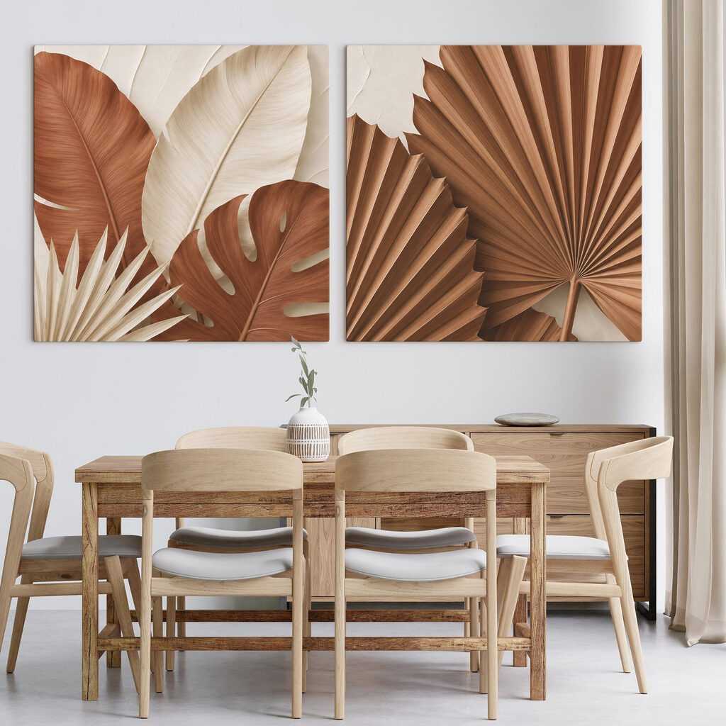 Folhas em tons terracota — interior 2