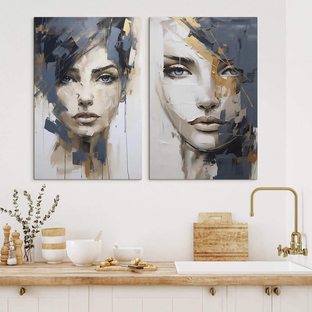Retratos em azul-escuro — interior 1