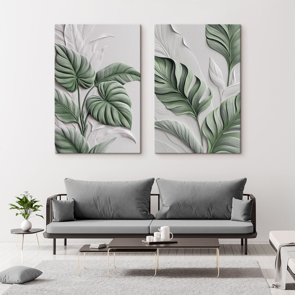 Folhas verdes em cinzento — interior 2