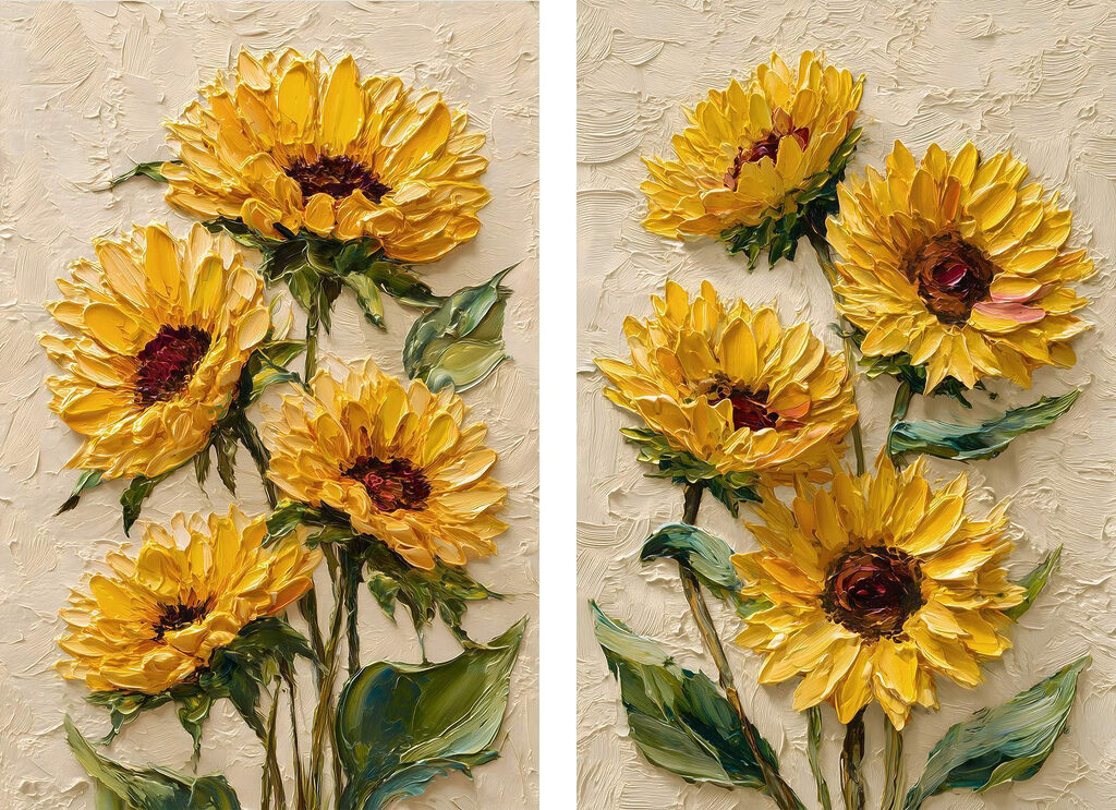 Girassóis em plena flor — design completo