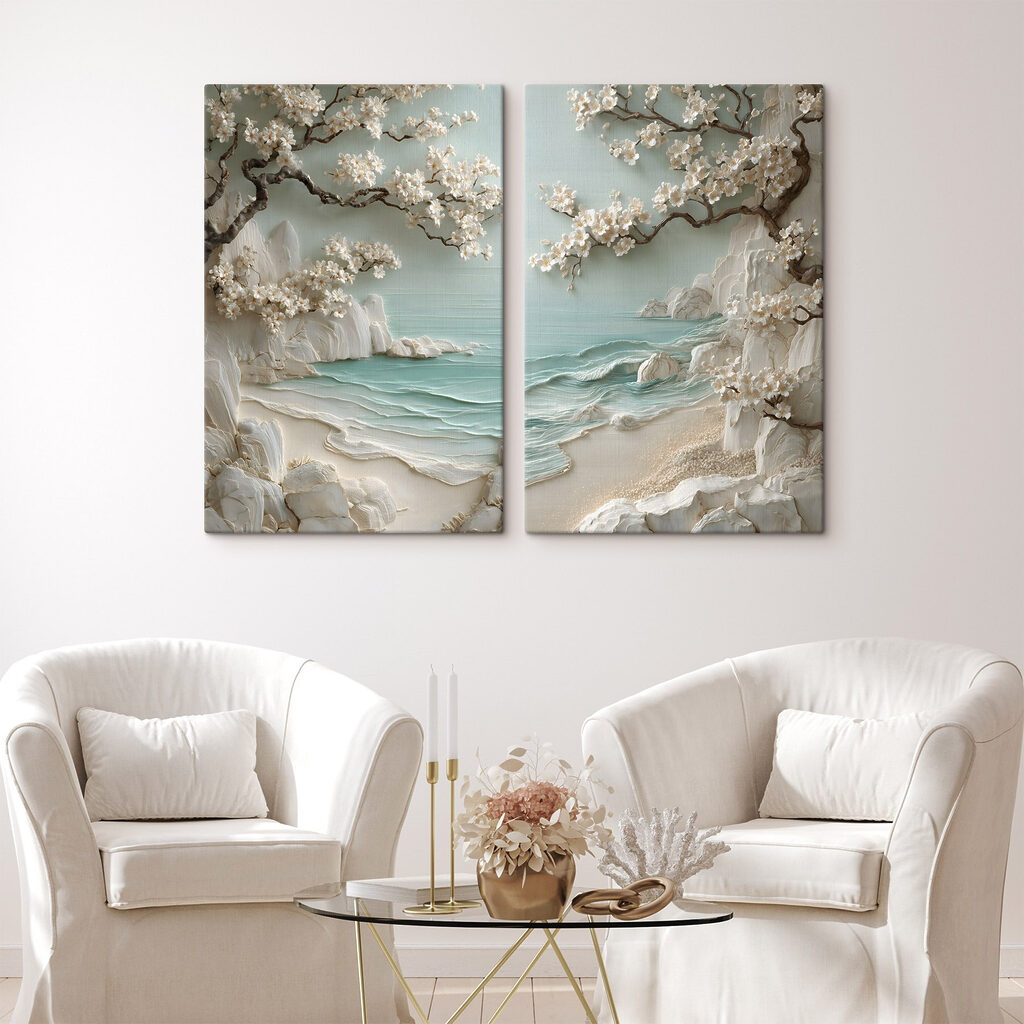 Flores sobre água turquesa — interior 2