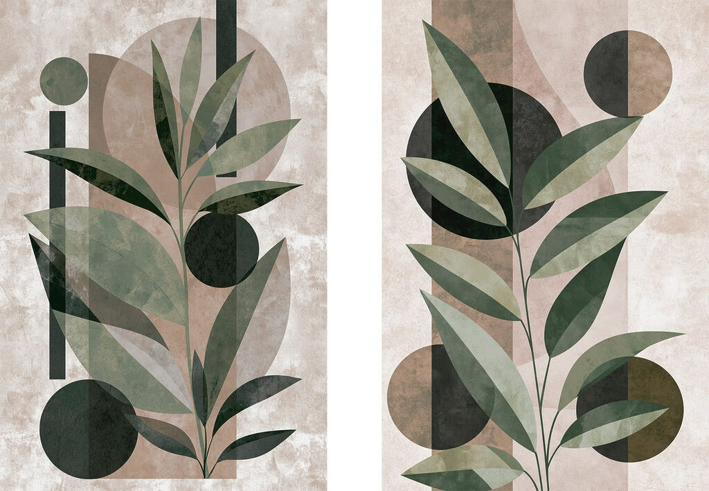 Folhas encontram círculos — design completo