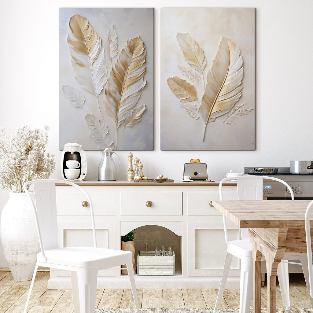 Folhas em tons suaves — interior 2