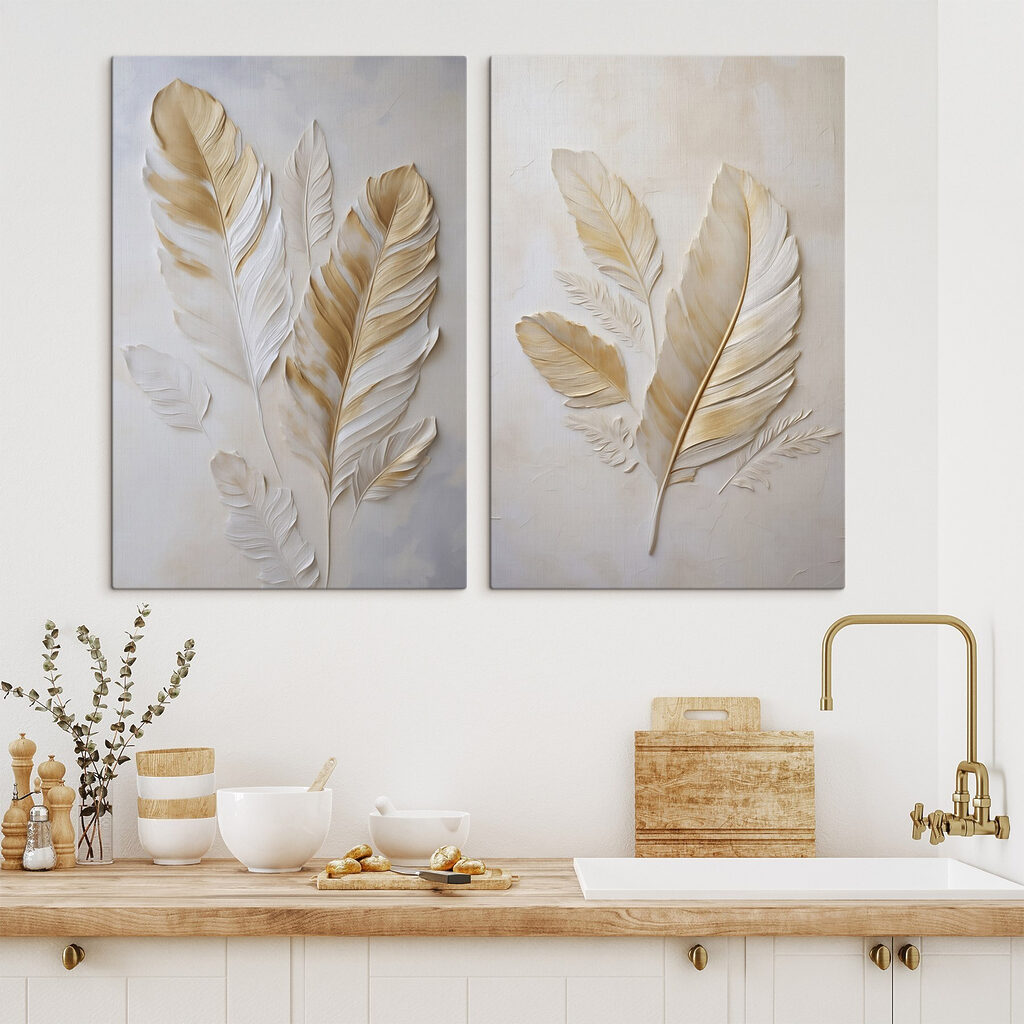 Folhas em tons suaves — interior 1