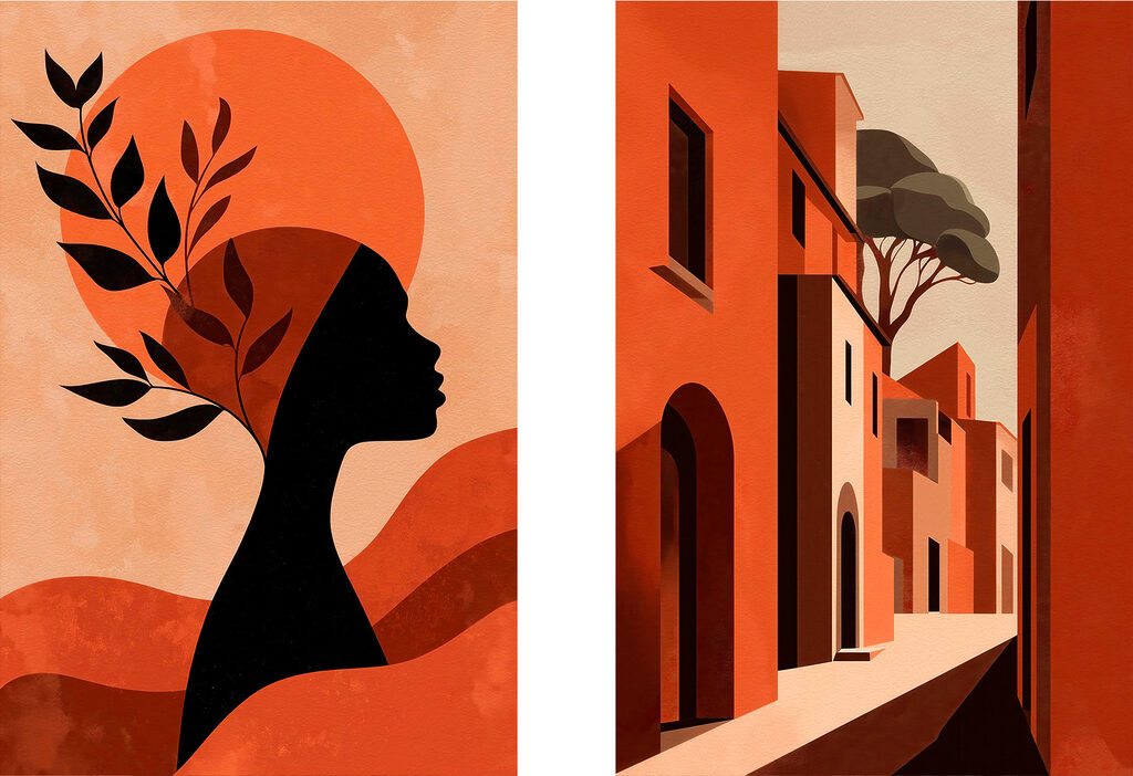 Perfil ao sol laranja — design completo