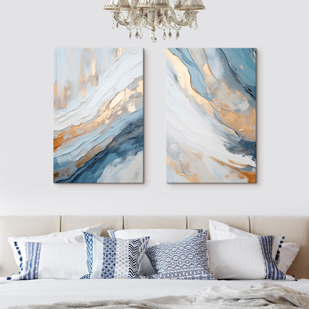 Camadas azuis com dourado — interior 1