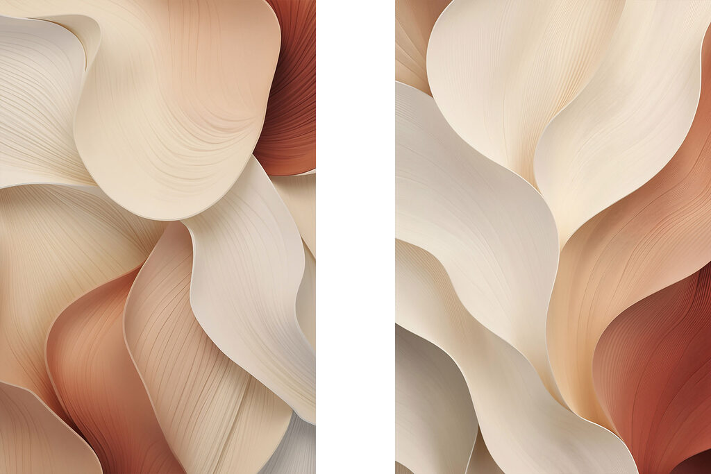 Dobras em tons quentes — design completo