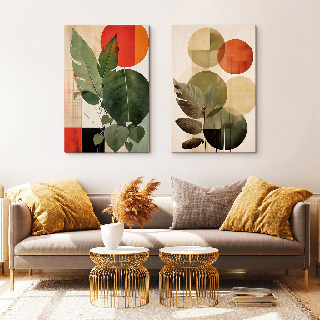 Folhas e círculos quentes — interior 2