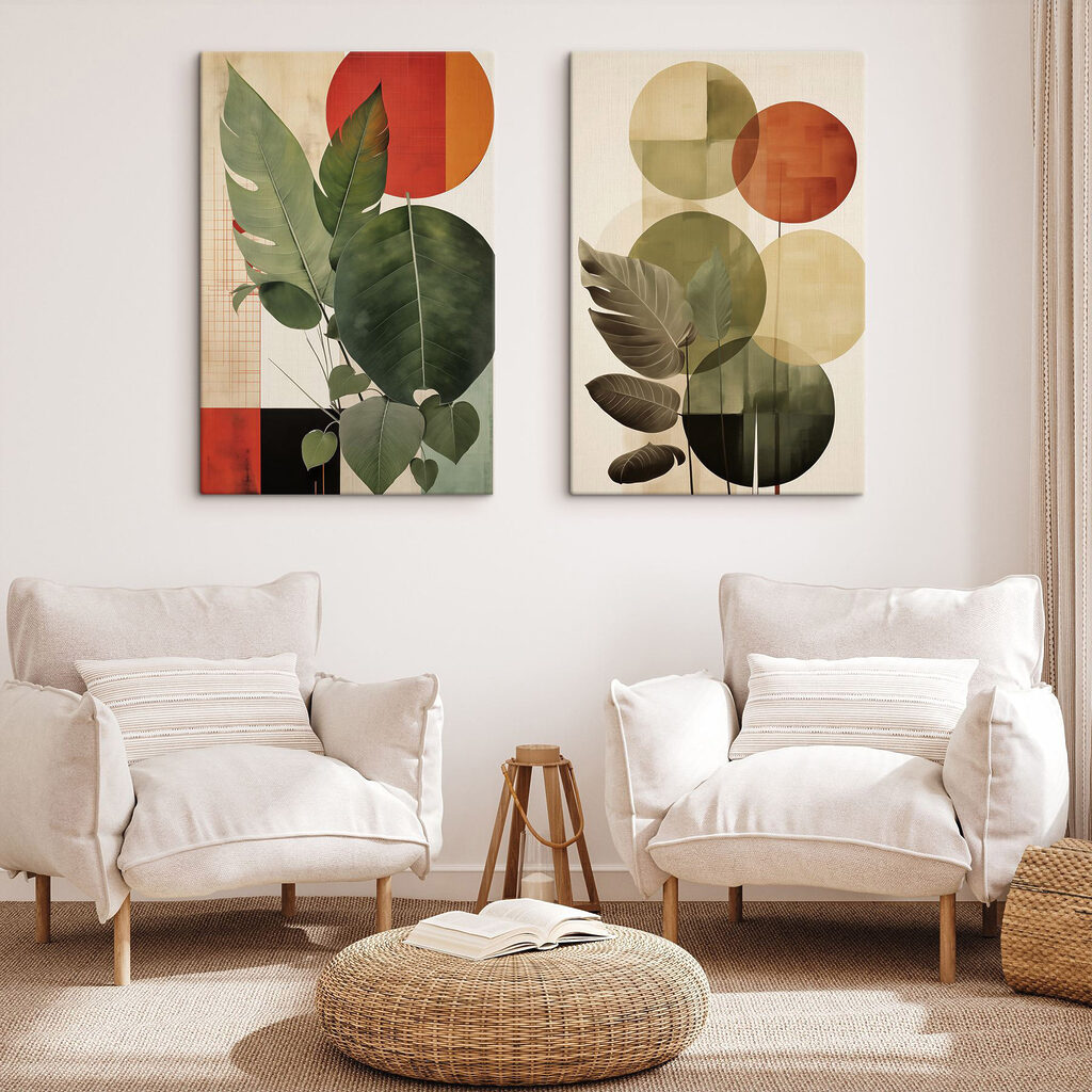 Folhas e círculos quentes — interior 1