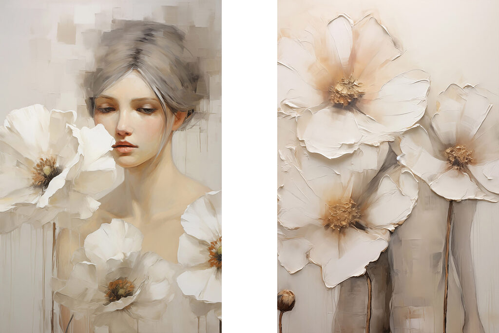 Retrato entre flores — design completo