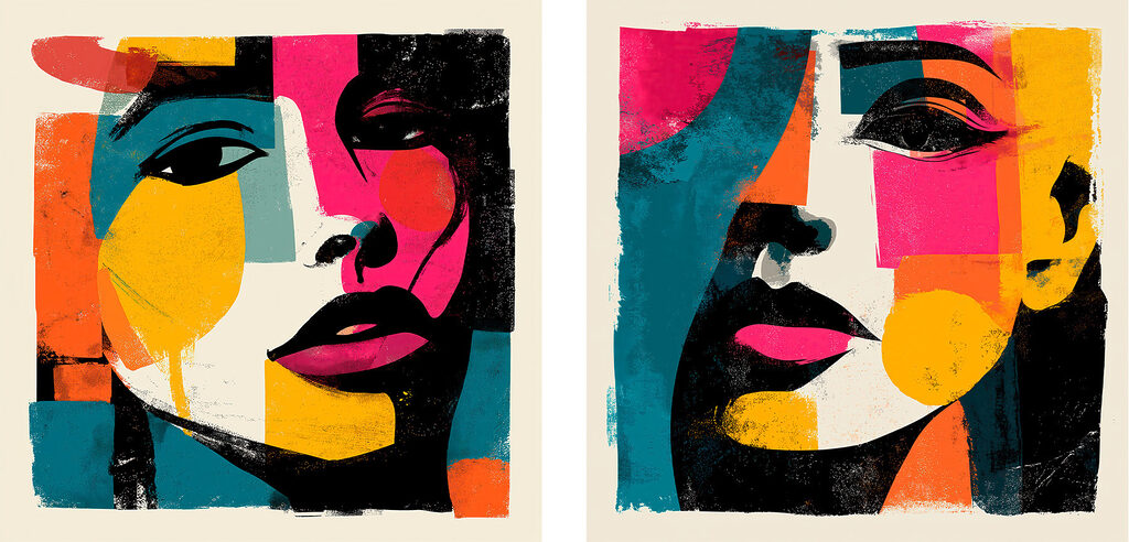 Olhares em cores vivas — design completo