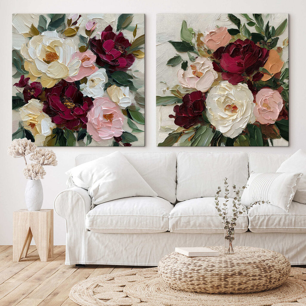Rosas e peónias pintadas — interior 1