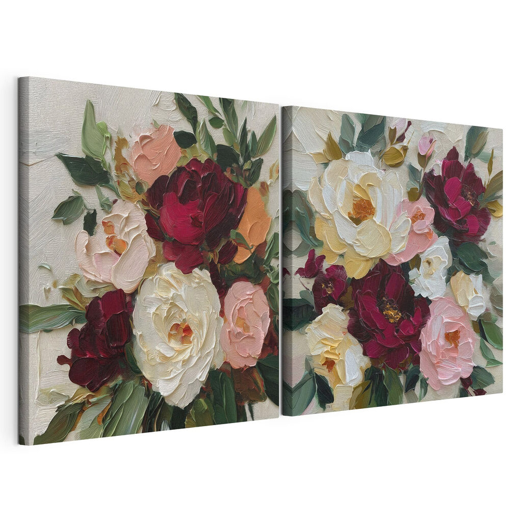 Rosas e peónias pintadas — vista do produto