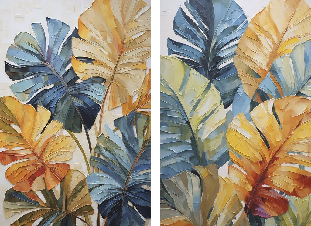 Folhas tropicais de outono — design completo