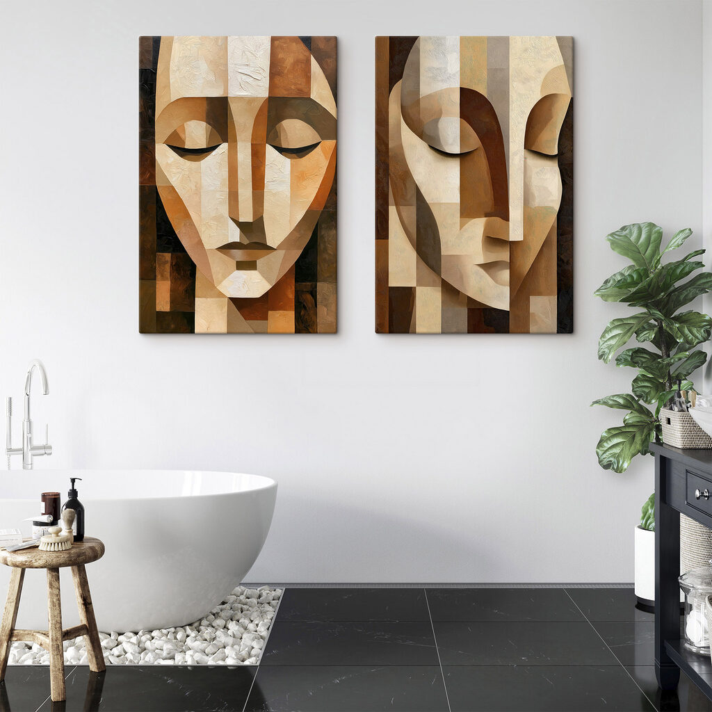 Par de rostos abstratos — interior 1