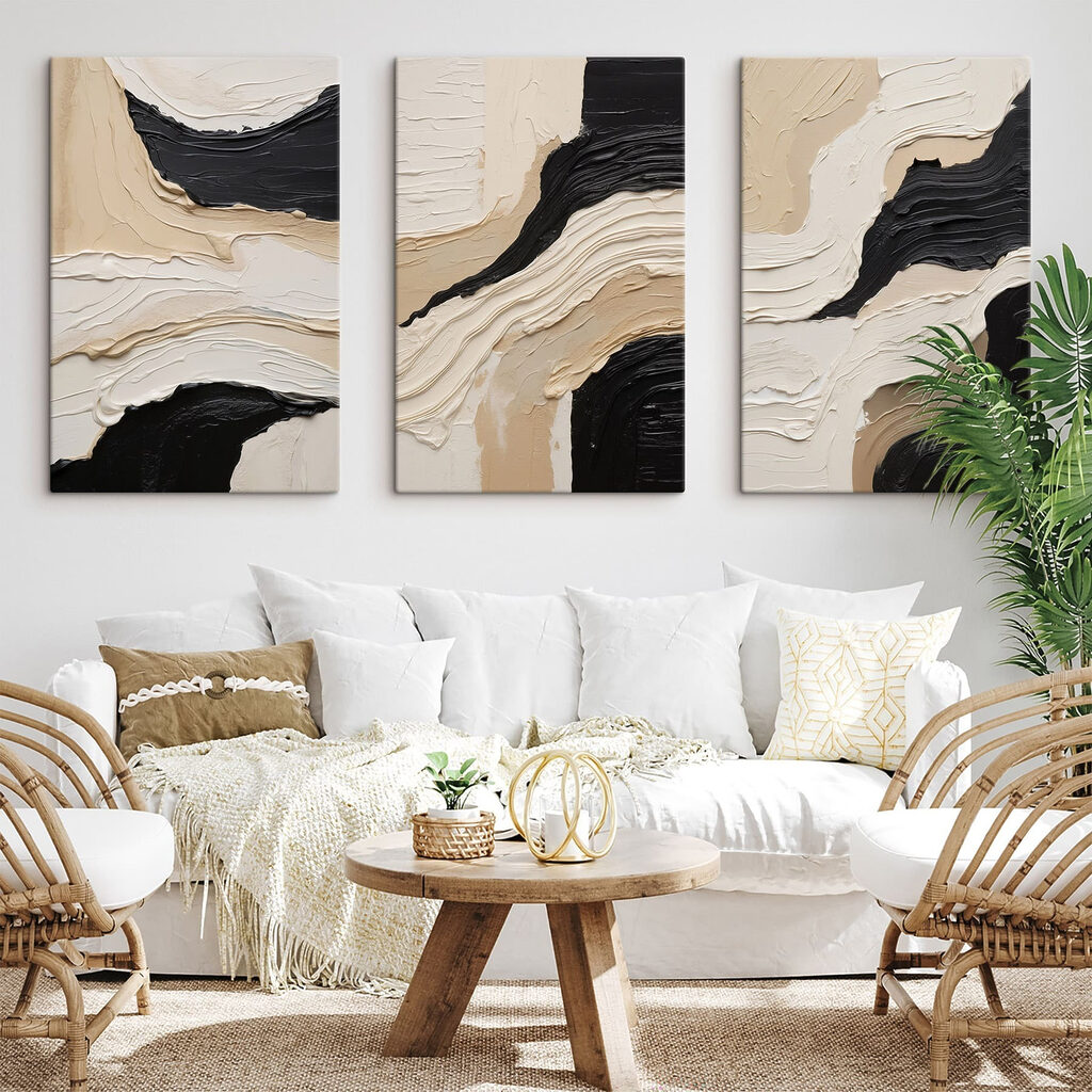 Ondas escuras em creme — interior 2