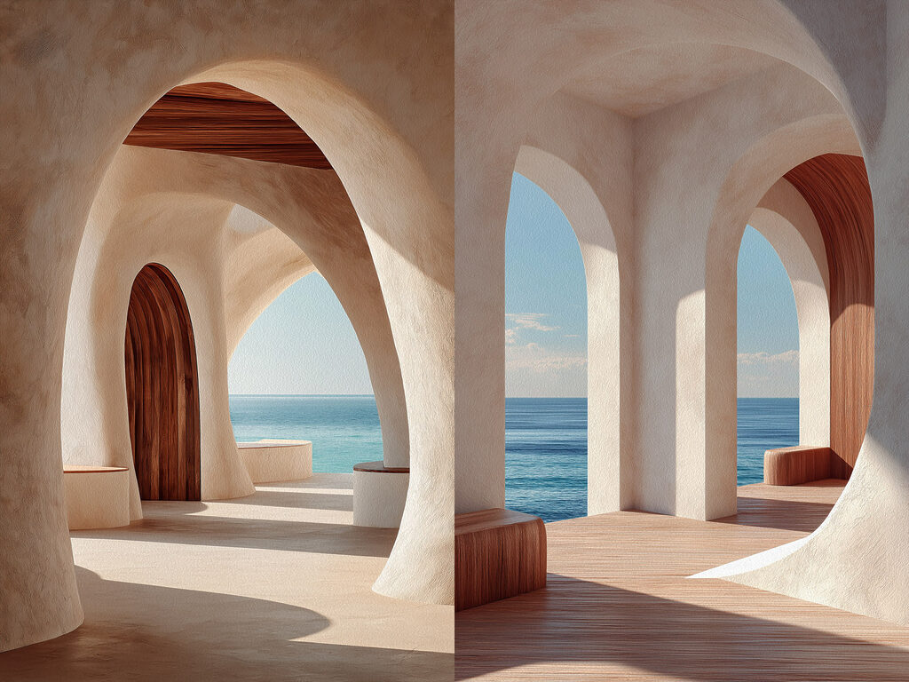 Arcos sobre o mar — design completo