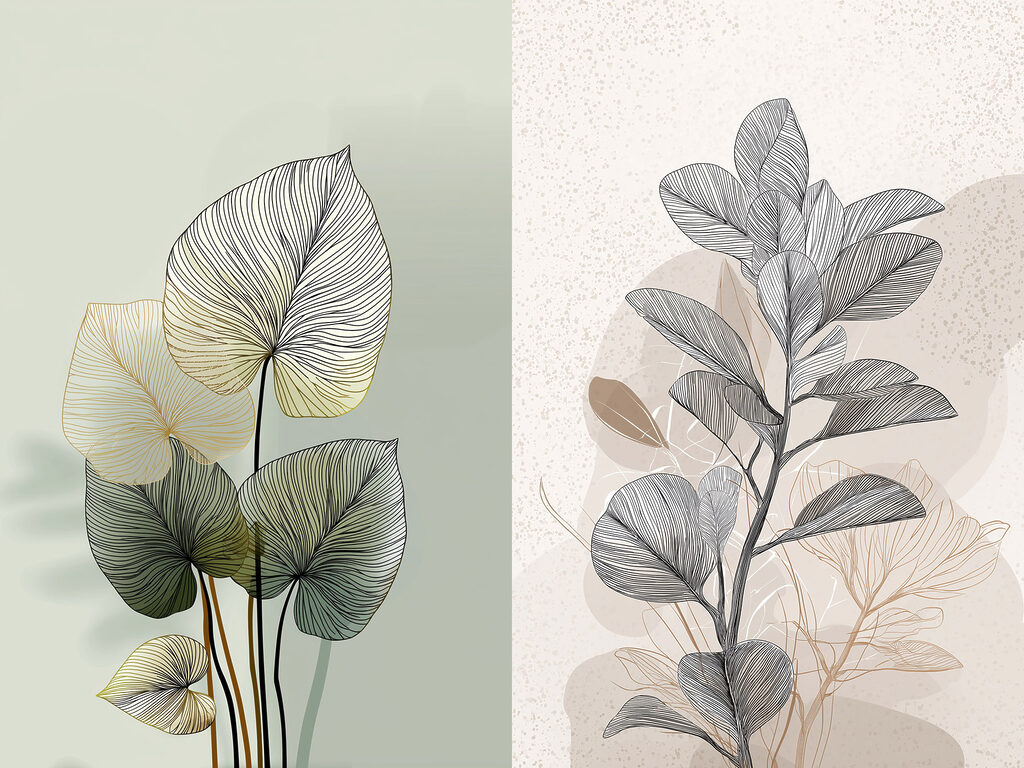Nervuras finas de folha — design completo