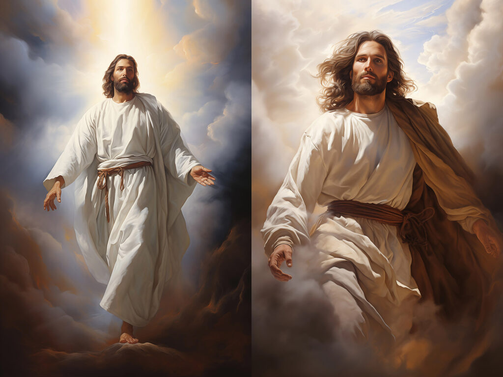 Jesus entre as nuvens — design completo